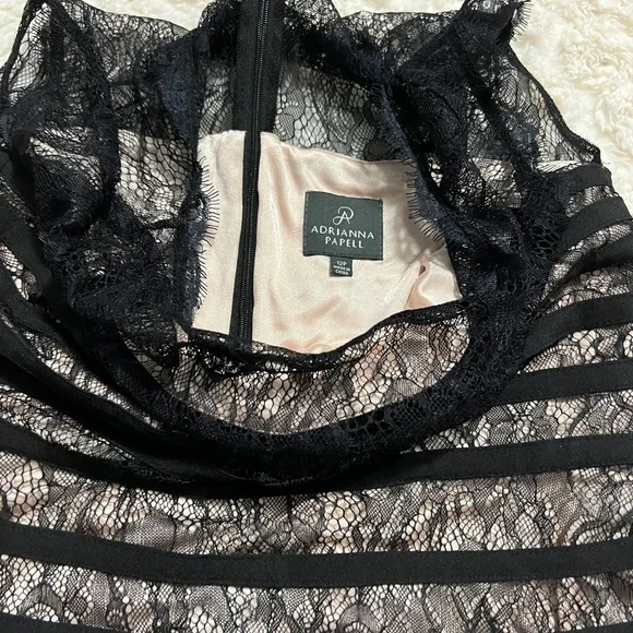 Adranna Papell Womens Black Lace Dress Size 12P Excellent condition. - Picture 3 of 15